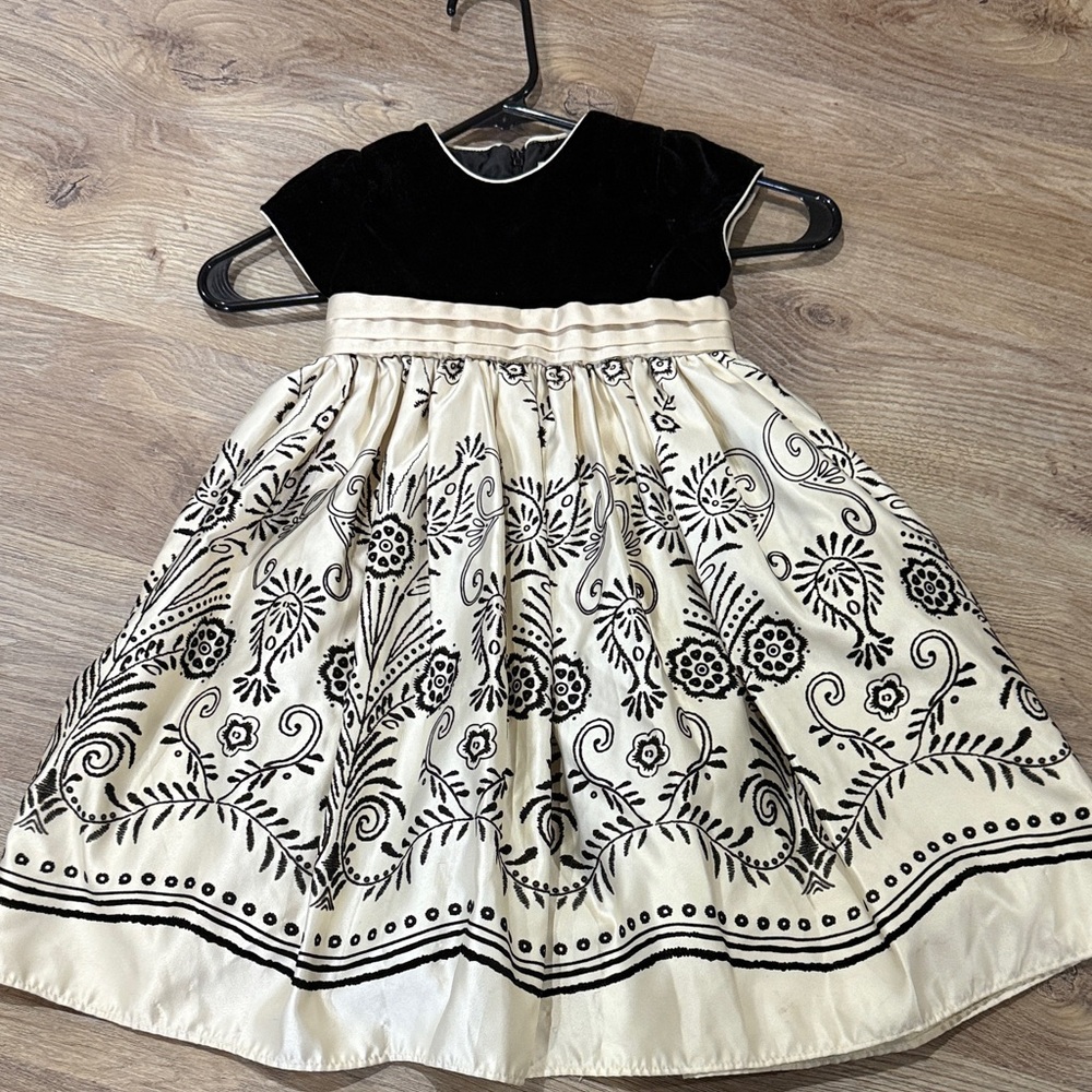 Elegant Black and Gold Kids Dress